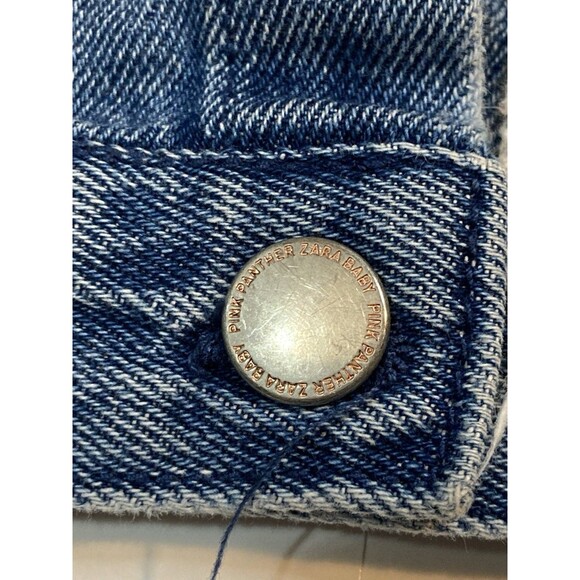 Vintage ZARA BABY GIRL x PINK PANTHER Terry Hood Denim Jacket 9-12m - Picture 12 of 16